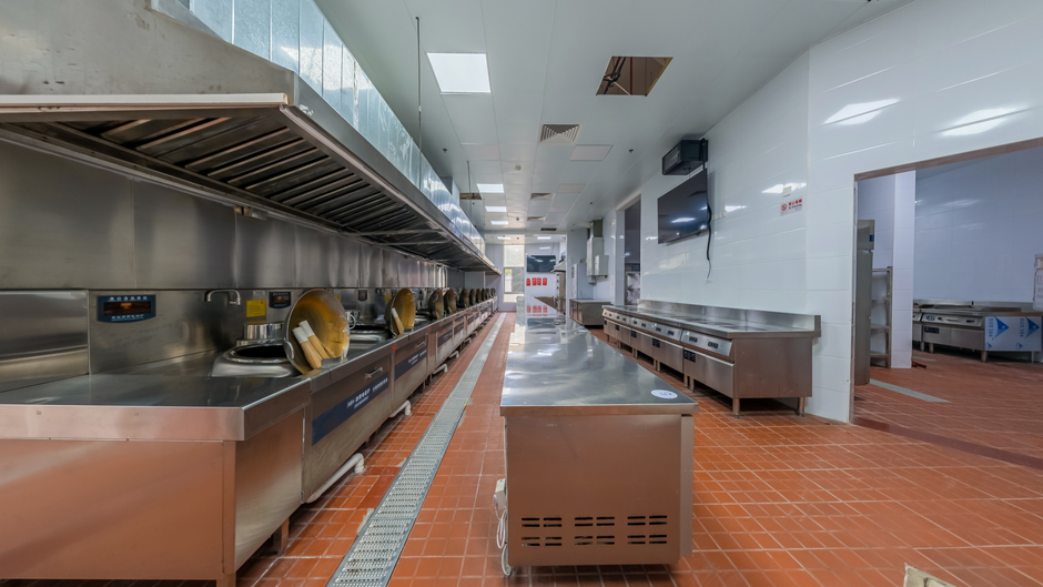 Modern commercial kitchen layout for care home