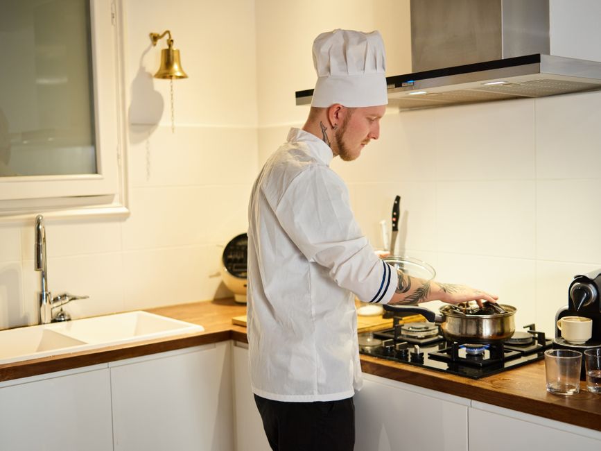 Relief chef arriving at care home kitchen